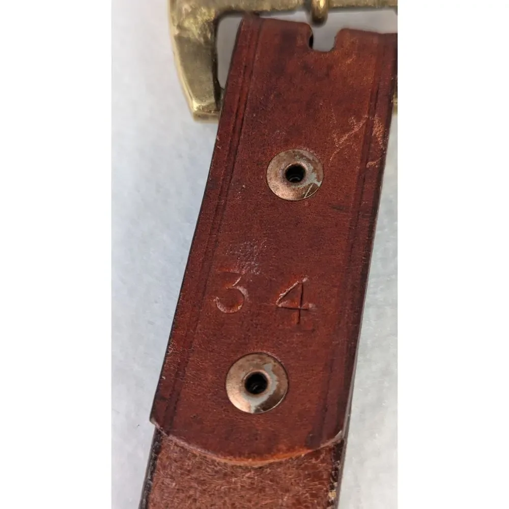 Belt made in USA solid brass buckle Y2k 34